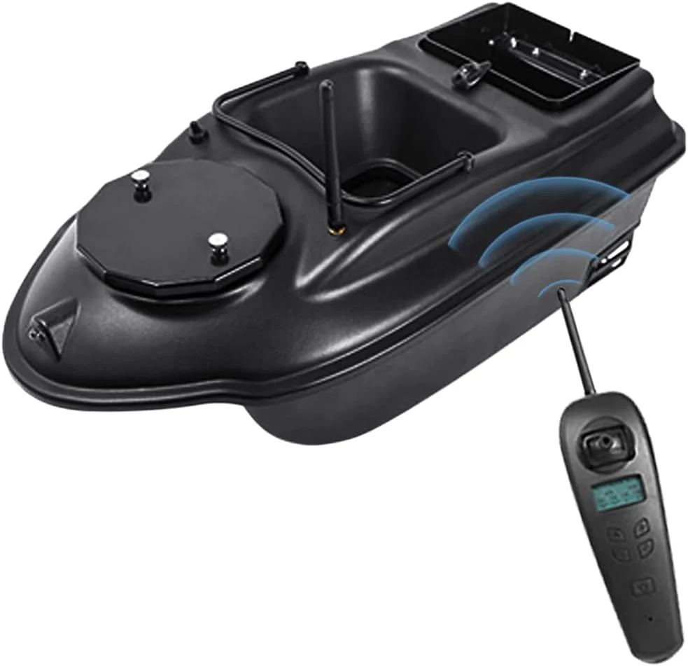 قایق طعمه پاشی ماهیگیری RC، قایق طعمه پاشی RC با برد 500 متر، ظرفیت بارگیری 3 کیلوگرم، موتور بی صدا، صفحه نمایش LCD، موقعیت یابی G-P-S، بازگشت خودکار، 6 ساعت مداومت کاری، مناسب برای ماهیگیری در دریاچه در فضای باز Zeenyi
