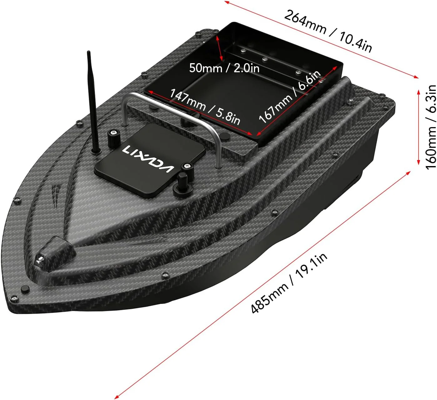 قایق طعمه ماهیگیری GPS با مخزن بزرگ طعمه، قایق طعمه اتوماتیک با برد ریموت 400-500 متری