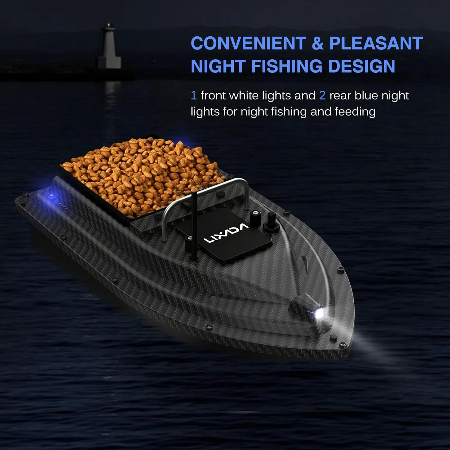 قایق طعمه ماهیگیری GPS با مخزن بزرگ طعمه، قایق طعمه اتوماتیک با برد ریموت 400-500 متری