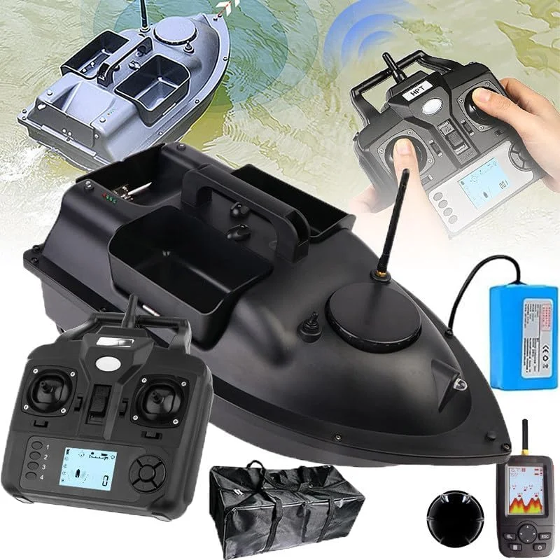 قایق طعمه ماهیگیری W5200 Mah، قایق طعمه Rc با GPS و ماهی یاب، کنترل از راه دور بی سیم 500 متری، علامت گذاری 16 مکان ماهیگیری، C