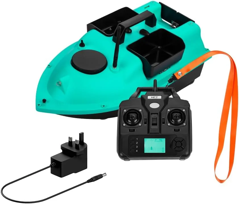 قایق طعمه پاش آرسی، قایق طعمه پاش ماهیگیری V18 GPS با کنترل از راه دور 500 متری با بازگشت تک کلیدی و ضد باد مناسب برای تحویل طعمه