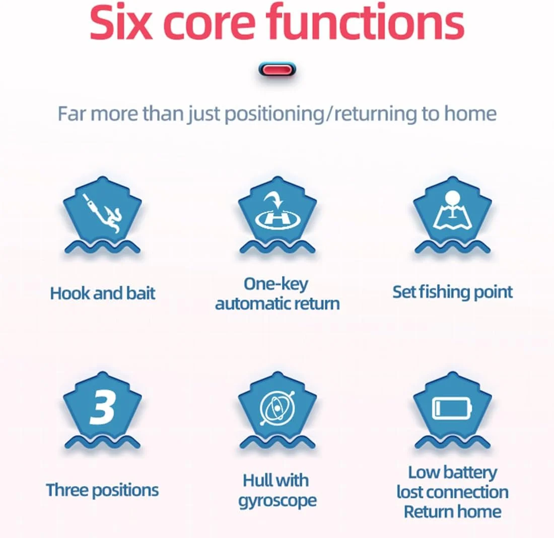 قایق طعمه پاش آرسی، قایق طعمه پاش ماهیگیری V18 GPS با کنترل از راه دور 500 متری با بازگشت تک کلیدی و ضد باد مناسب برای تحویل طعمه