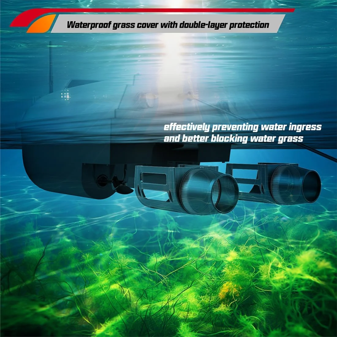 قایق طعمه پاش آرسی V030 12V 2.4G با سرعت بالا و GPS، برد کنترل 800 متر با 40 نقطه نشانه و ظرفیت 3 کیلوگرم، دارای دو مخزن، ایده آل برای پخش طعمه ماهیگیری کپور (نسخه ماهی یاب)