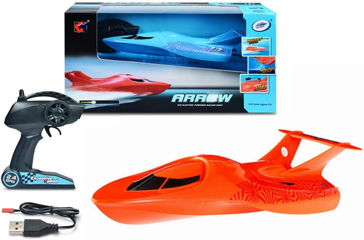 قایق کنترلی کوچک برای کودکان 5 تا 9 سال، قایق های آرسی سریع برای مسابقه در استخر، اسباب بازی های آبی زیردریایی برای بزرگسالان و کودکان، اسباب بازی های کنترلی (قرمز)