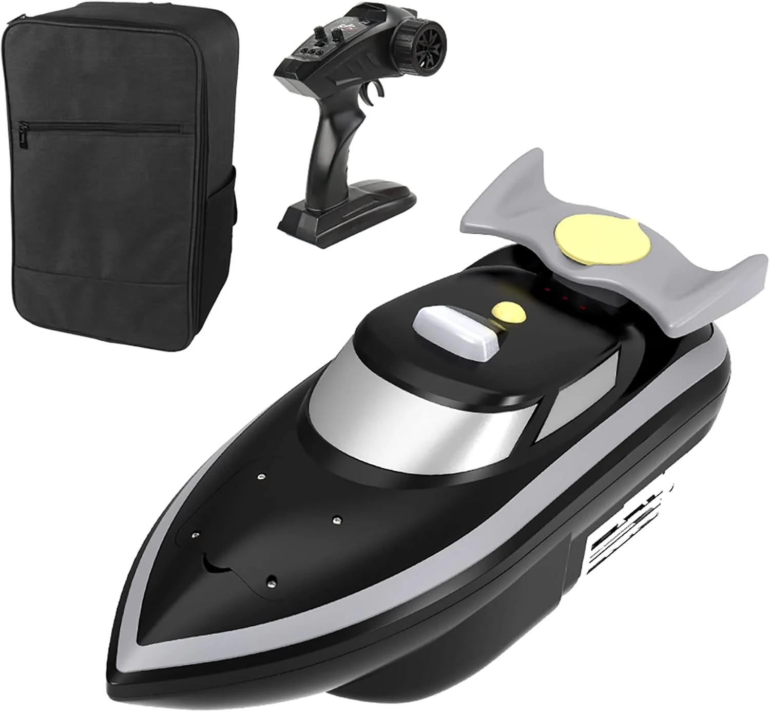 قایق طعمه پاش خودکار کنترل از راه دور برای ماهیگیری کپور با چراغ، ظرفیت 7800mAh، برد 500 متر و کروز کنترل، 7 کیلومتر در ساعت