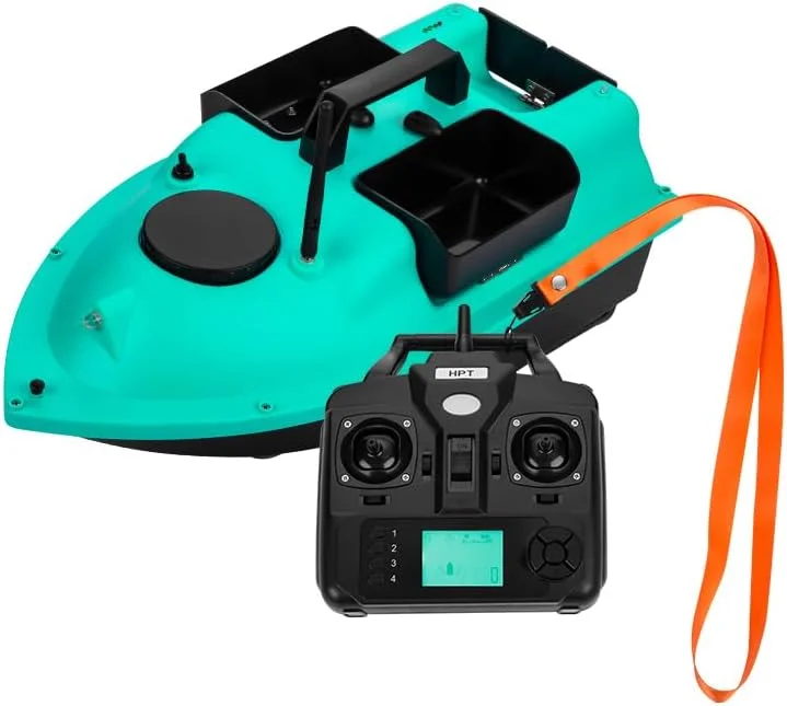 قایق طعمه پاش آرسی برای ماهیگیری، V18 12000mAh دارای 3 محفظه، قایق طعمه پاش کنترل از راه دور با موقعیت یابی GPS و بازگشت با یک کلید، طعمه پاش دوربرد برای رودخانه و دریاچه