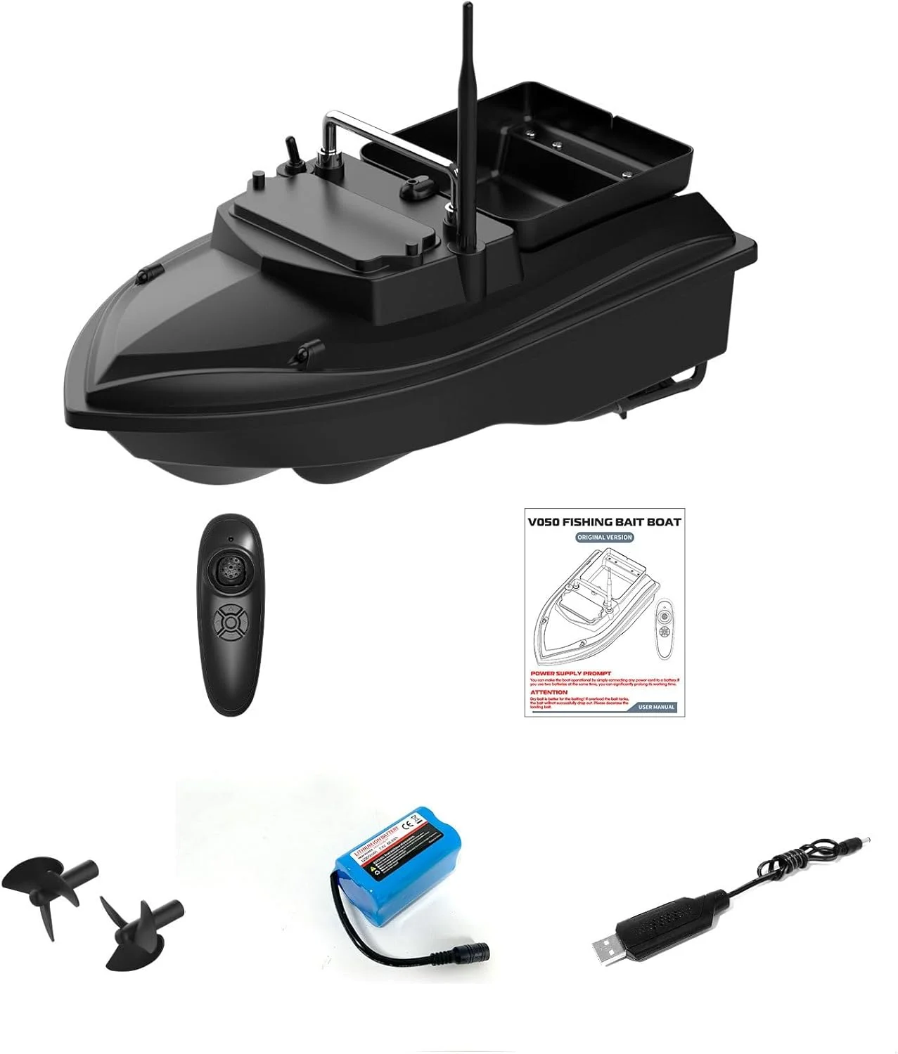 قایق طعمه پاش آرسی، قایق طعمه ماهیگیری 12000 میلی آمپر ساعتی با کروز خودکار و چراغ های ال ای دی، برد 500 متری، قیف تکی بزرگ، قایق های ماهیگیری شبانه در فضای باز، سیستم باتری دوگانه، وزن بار 4 کیلوگرم، برای ماهیگیری کپور