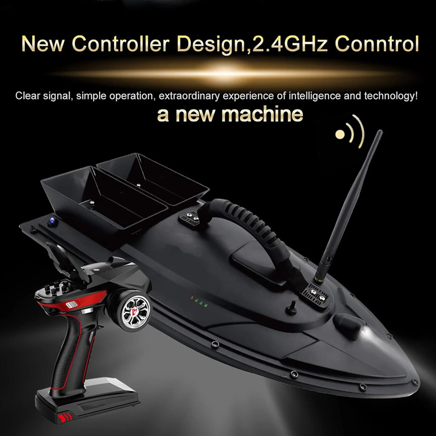 قایق طعمه ماهیگیری کنترل از راه دور 2.4 گیگاهرتزی، قایق طعمه ماهیگیری قابل حمل 500 متری با کنترل از راه دور، با قابلیت خود-راست شوندگی، قایق آرسی با سرعت بالا، قایق آرسی سریع برای استخرها و دریاچه ها