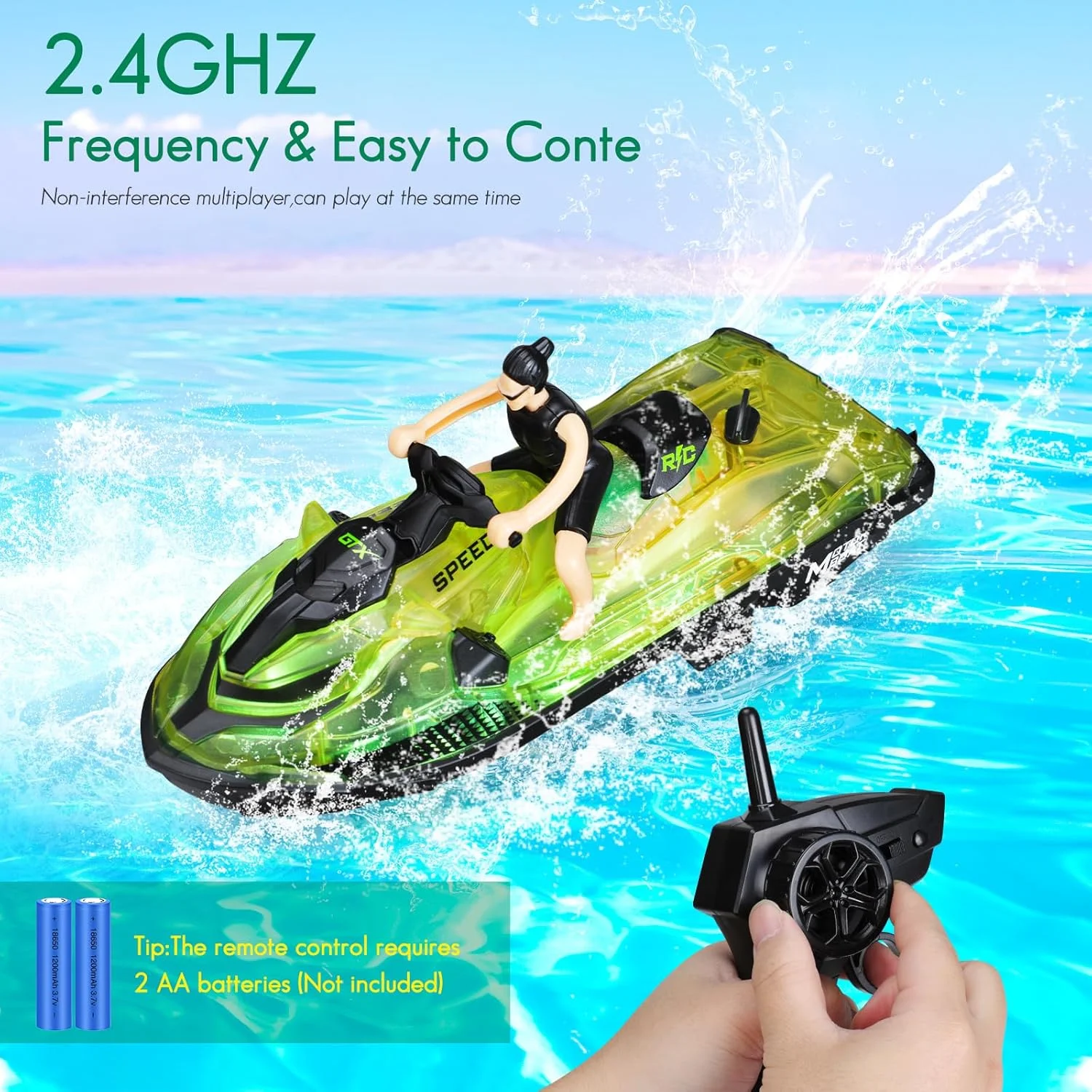 قایق کنترلی از راه دور با چراغ ال ای دی، قایق های مسابقه ای زیرآبی 2.4 گیگاهرتزی قابل شارژ برای استخرها، دریاچه ها، تفریح، حوضچه ها، هدیه برای بزرگسالان و کودکان