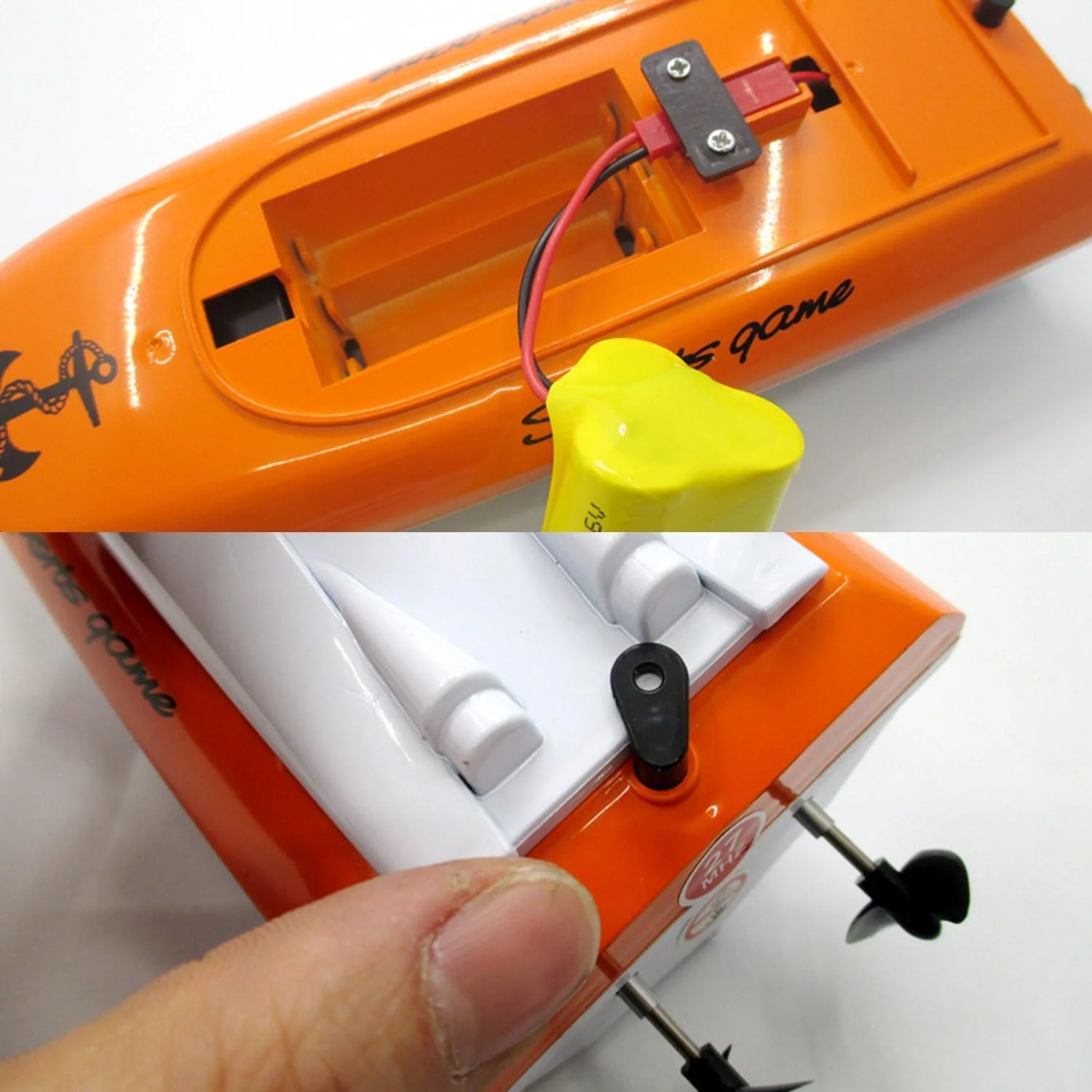 قایق کنترلی، قایق مسابقه ای با کنترل از راه دور برای استخرها و دریاچه ها، اسباب بازی قایق پرسرعت مینیاتوری 10 کیلومتر در ساعت، ماجراجویی در فضای باز، 4 کانال الکتریکی برای کودکان (802 نارنجی)