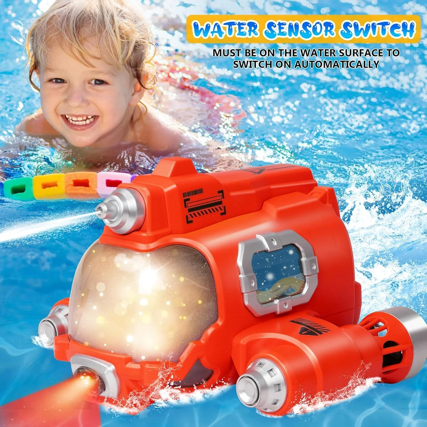 قایق کنترلی از راه دور TERRIFI برای کودکان 6 سال به بالا، قایق مینی RC 2.4 گیگاهرتزی با پمپ آب پاش و چراغ های LED، اسباب بازی های دریاچه و استخر، 2 باتری قابل شارژ (قرمز)