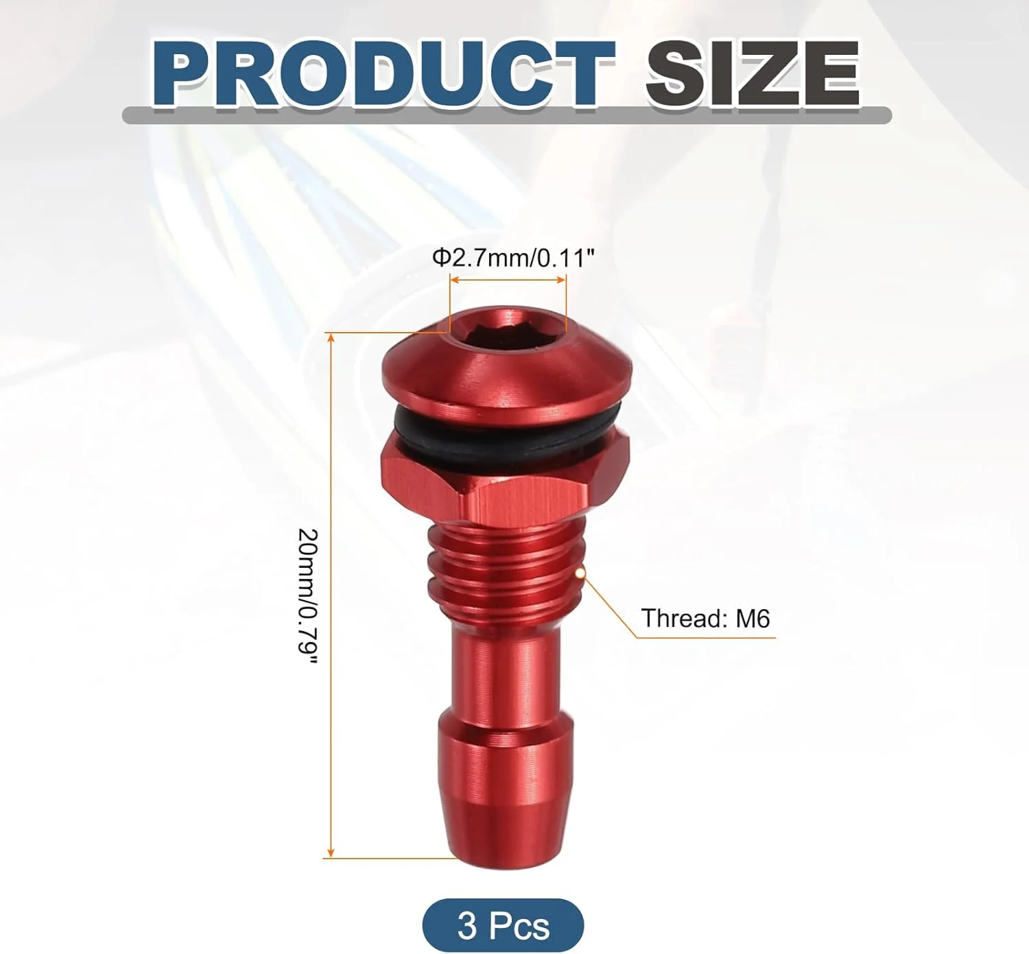 نازل خروجی آب قایق کنترلی 3 عددی 20 میلی متری M6 آلیاژ آلومینیوم لوله خنک کننده برای کیت سیستم خنک کننده موتور قایق کنترلی قرمز