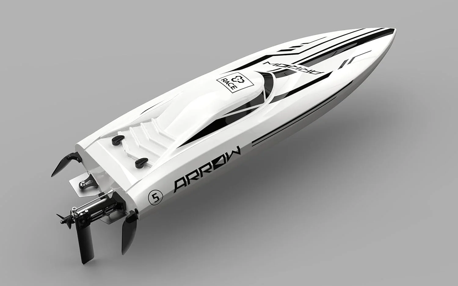 قایق کنترلی بزرگ UDI005 با طول 25 اینچ برای بزرگسالان، پسران و متخصصان، قایق موتوری براشلس با سرعت 50 کیلومتر در ساعت، باتری 3S، چهار چرخ محرک و قابلیت های کامل، سفید قایق کنترلی بزرگ UDI005 با طول 25 اینچ برای بزرگسالان، پسران و متخصصان، قایق موتوری براشلس با سرعت 50 کیلومتر در ساعت، باتری 3S، چهار چرخ محرک و قابلیت های کامل، سفید