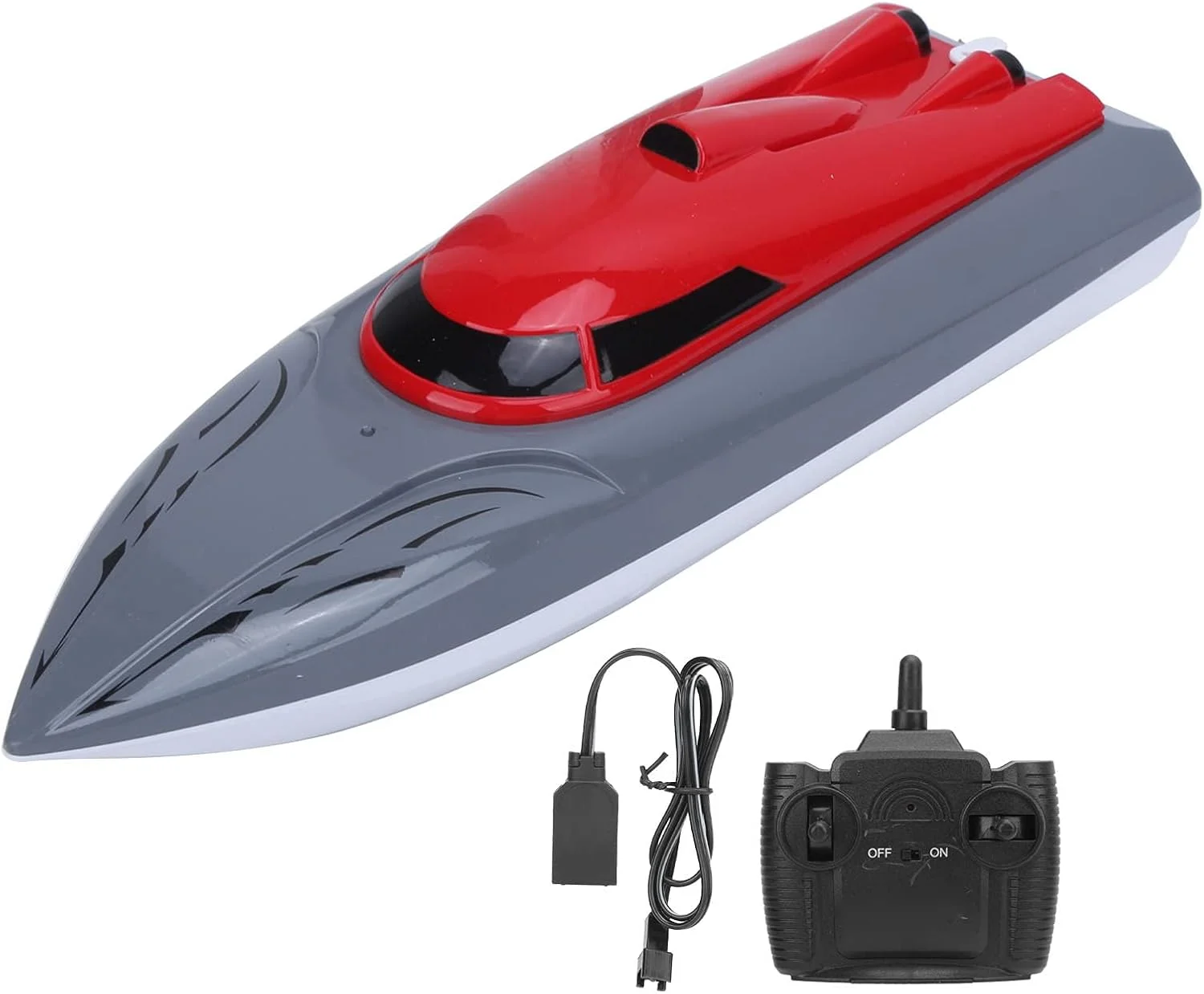قایق کنترلی کودکان RiToEasysports، قایق تفریحی کنترل از راه دور سریع با موتورهای دوگانه و باتری با ظرفیت بالا، مناسب برای سنین 14 سال به بالا (قرمز)