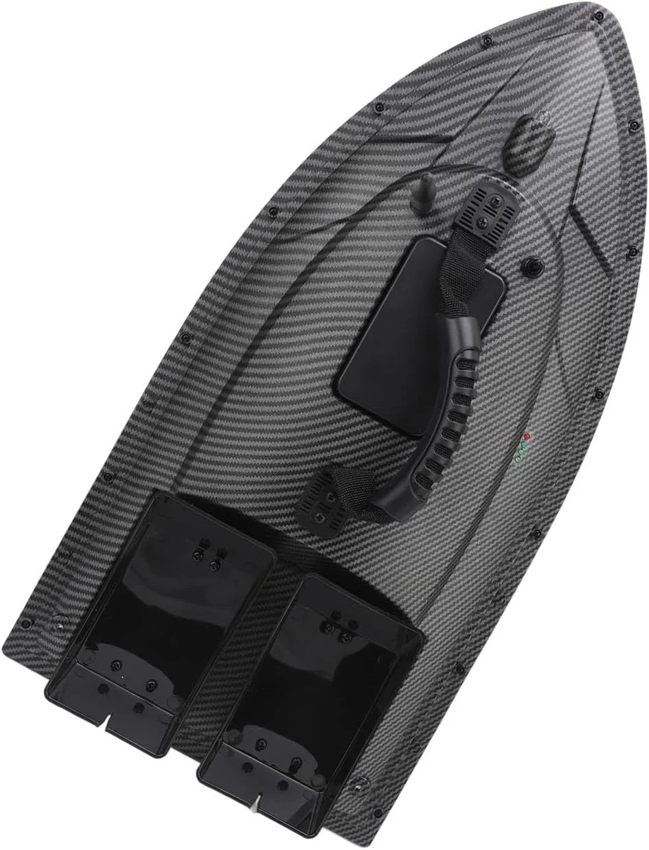 قایق طعمه ماهیگیری آرسی SIXRUN با موتور GPS و بازگشت خودکار، قایق ماهیگیری کنترل از راه دور 500 متری برای استخرها و دریاچه ها، ساختار ABS بادوام، دو مخزن طعمه، چراغ های ناوبری شبانه