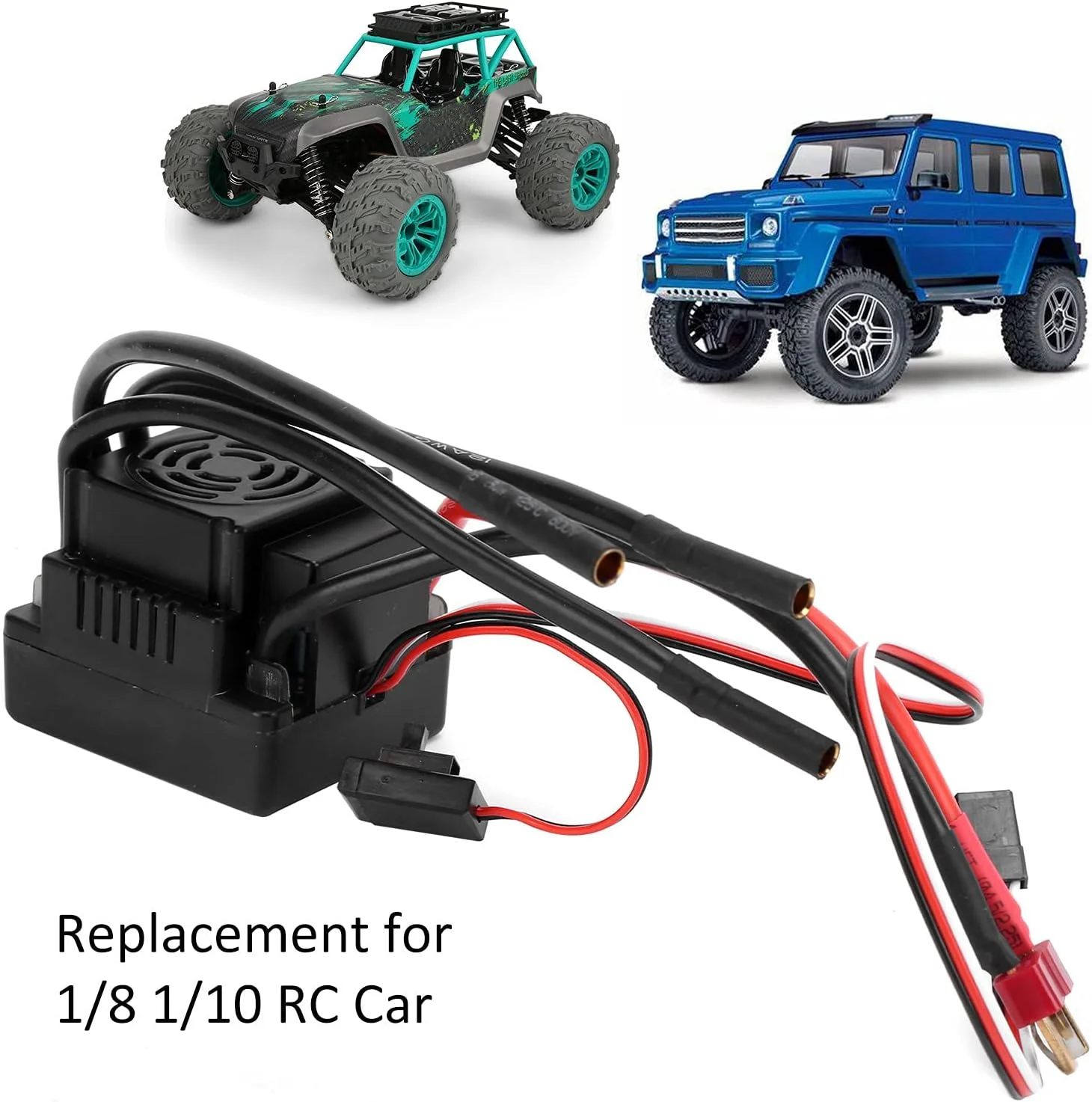 کنترل کننده سرعت الکترونیکی 120 آمپر بدون جاروبک ضد آب، کنترل کننده سرعت الکترونیکی دریچه گاز فوق العاده روان سازگار با ماشین آرسی 1/8 و ماشین آرسی 1/10