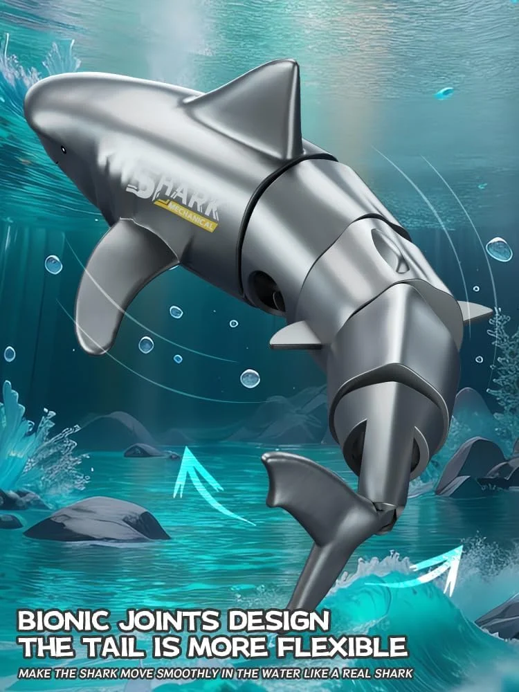 اسباب بازی کوسه کنترلی، کوسه شبیه سازی شده در مقیاس 1:18، اسباب بازی غواصی ضد آب، برای استخرها، وان حمام، قایق های RC آبی عالی مناسب برای پسران و دختران به عنوان هدیه