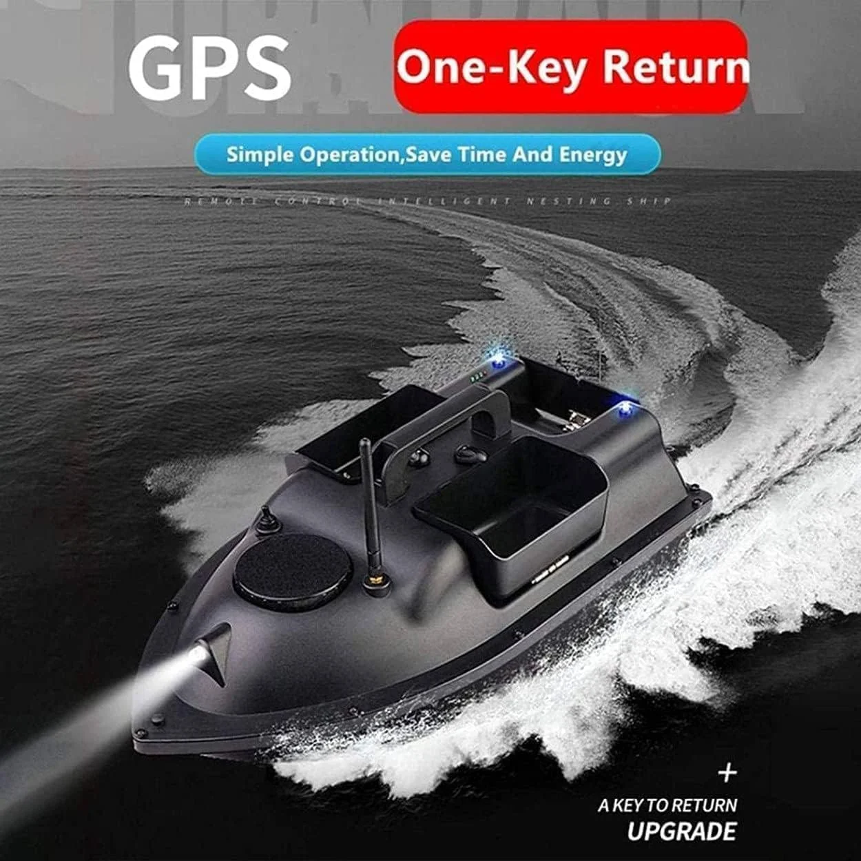 قایق طعمه ماهیگیری RC، برد 500 متری با موقعیت یابی GPS و کروز اتوماتیک، مقاوم در برابر بادهای سطح 7-8، دارای 3 مخزن با ظرفیت بارگیری 2 کیلوگرم، برای علاقه مندان به ماهیگیری با باتری با ظرفیت بالا 5200mAh/12000mAh