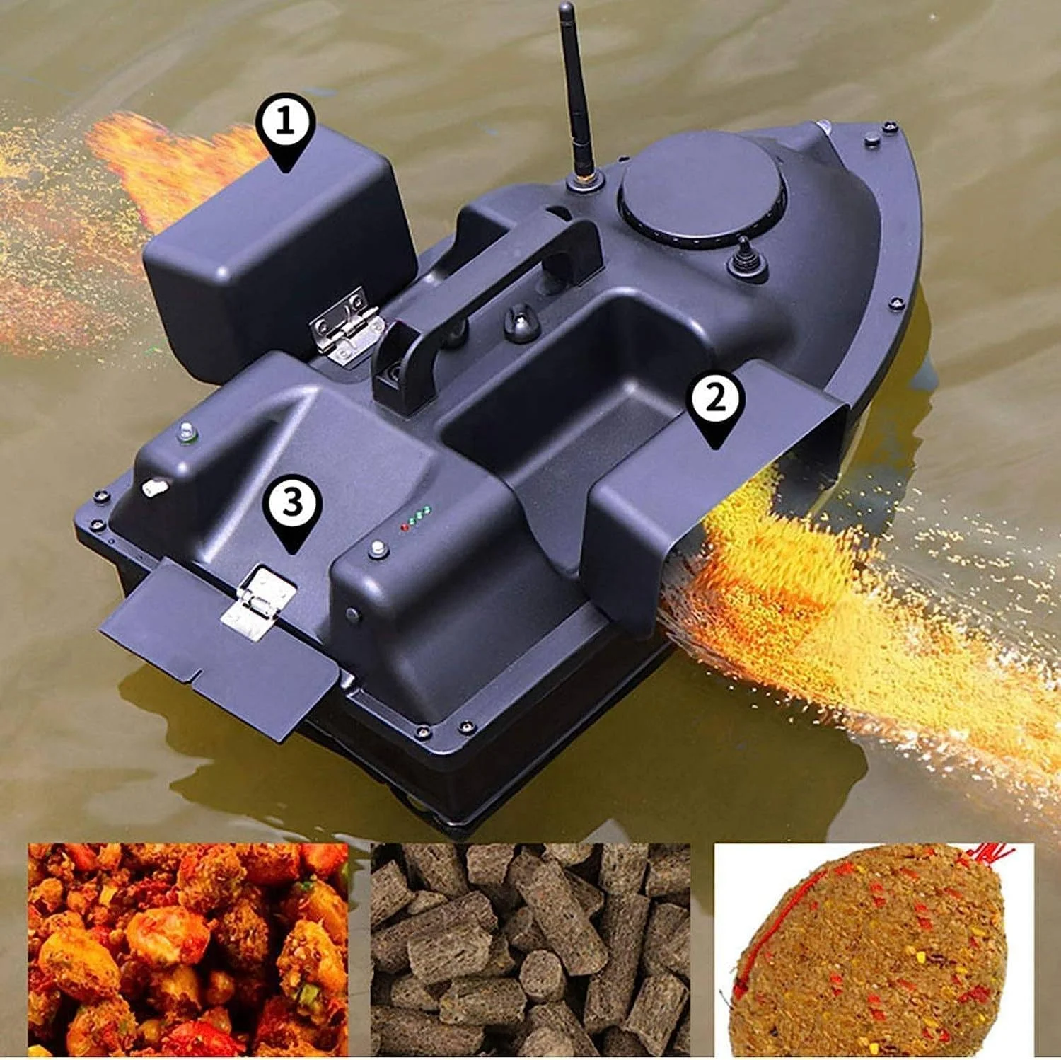 قایق طعمه ماهیگیری RC، برد 500 متری با موقعیت یابی GPS و کروز اتوماتیک، مقاوم در برابر بادهای سطح 7-8، دارای 3 مخزن با ظرفیت بارگیری 2 کیلوگرم، برای علاقه مندان به ماهیگیری با باتری با ظرفیت بالا 5200mAh/12000mAh