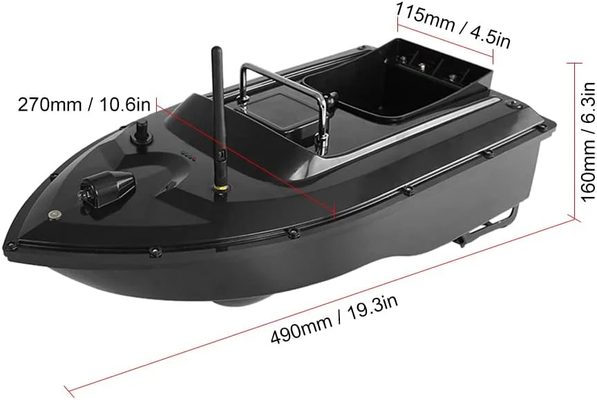 قایق طعمه پپیسکی RC با کنترل از راه دور بی سیم 500 متری، قایق طعمه ماهیگیری، کشتی تغذیه ماهیگیری، بار 1.5 کیلوگرمی