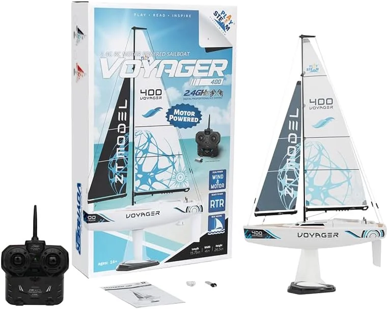 قایق بادبانی موتوری آرسی Voyager 400 با فرکانس 2.4 گیگاهرتز - ارتفاع 26 اینچ، آبی