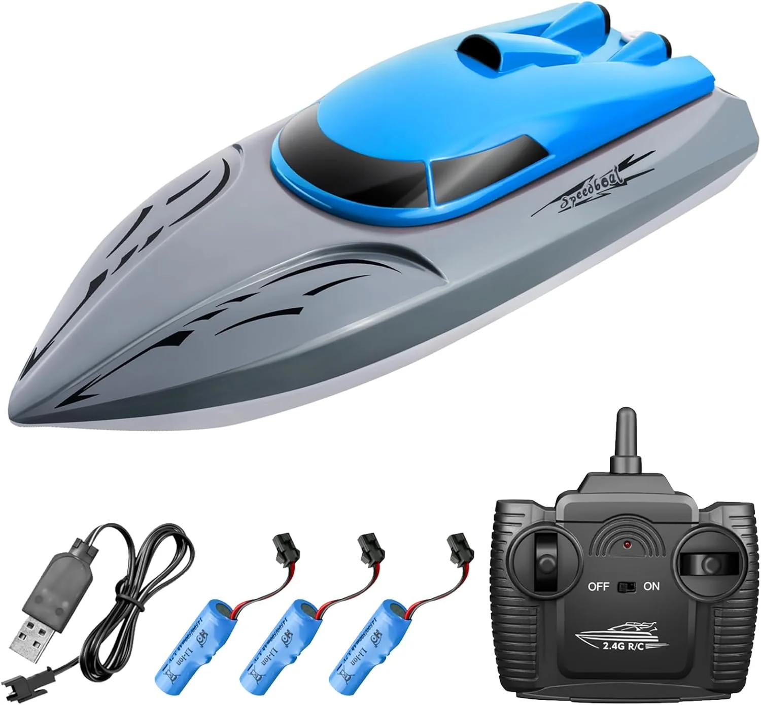 قایق کنترلی از راه دور OUNA 806 2.4G، قایق ضدآب با سرعت 20 کیلومتر در ساعت، اسباب بازی و هدیه ای عالی برای کودکان