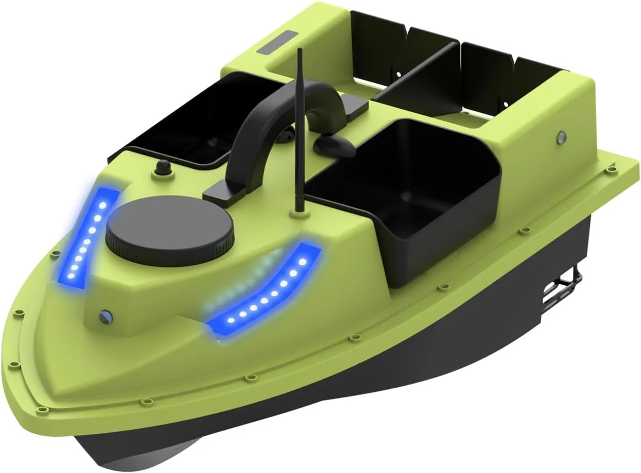 قایق طعمه پاش آرسی جی پی اس دار Mingzhe - کشتی ماهیگیری کنترل از راه دور بی سیم 500 متری با 4 محفظه، ظرفیت بارگیری 2 کیلوگرم