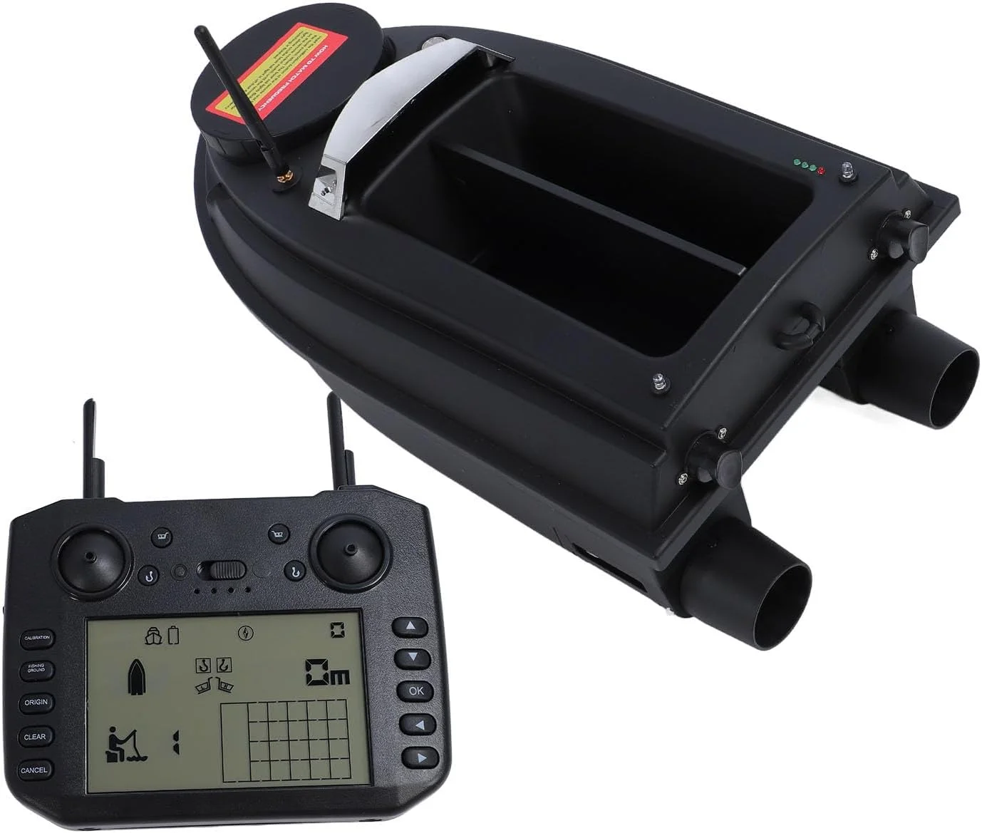 قایق طعمه ماهیگیری RC 12 ولت با کنترل از راه دور 800 متری، باتری 20000 میلی آمپر ساعتی، موتور دوگانه ژیروسکوپ برای ماهیگیری