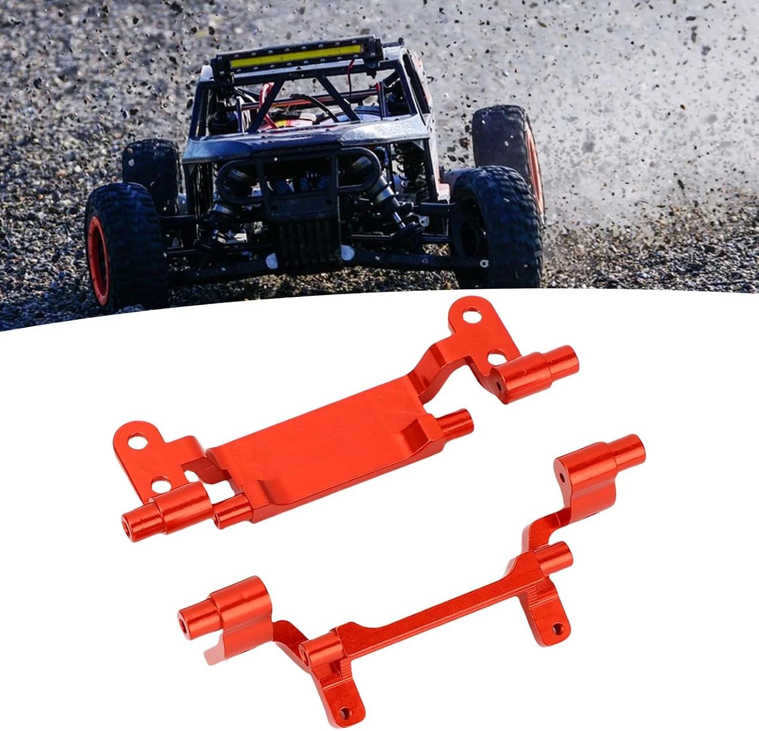 مجموعه پایه میله کششی فلزی Jiawu RC، جایگزینی بادوام برای ماشین کنترل از راه دور MN168 MN78 1/12، بهبود عملکرد برای علاقه مندان به RC (قرمز)