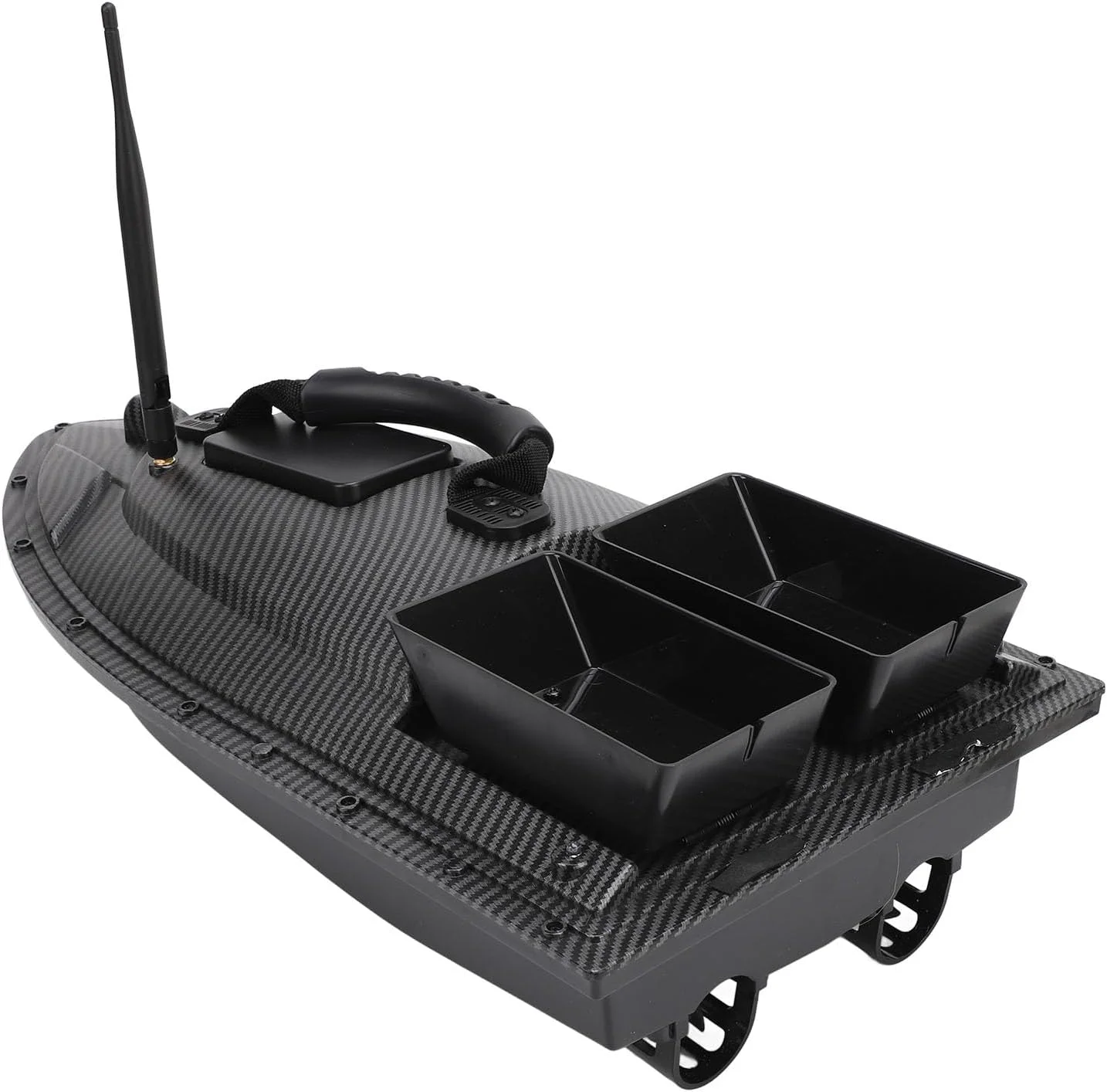 قایق طعمه ماهیگیری کنترل از راه دور Jiawu با موتور دوگانه، GPS، خلبان خودکار، مواد ABS قوی برای استخرها و دریاچه ها با چراغ شب، کنترل از راه دور LCD برای علاقه مندان به فضای باز