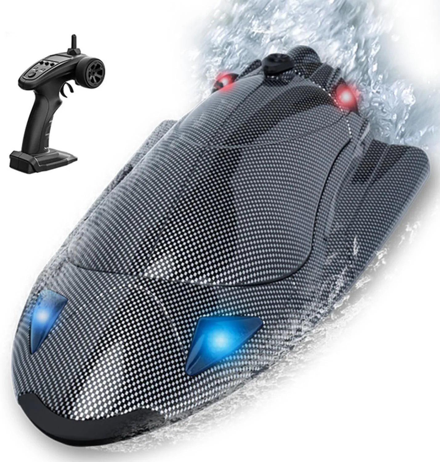 قایق کنترلی KASTWAVE برای بزرگسالان، قایق های کنترلی سریع با سرعت 20+ مایل در ساعت برای بزرگسالان و کودکان، مناسب برای استخر، دریاچه، رودخانه، بازی های آبی، قایق مسابقه ای با قابلیت بازیابی واژگونی، چراغ LED، اسباب بازی های استخری قایق کنترلی، هدیه برای پسران و دختران