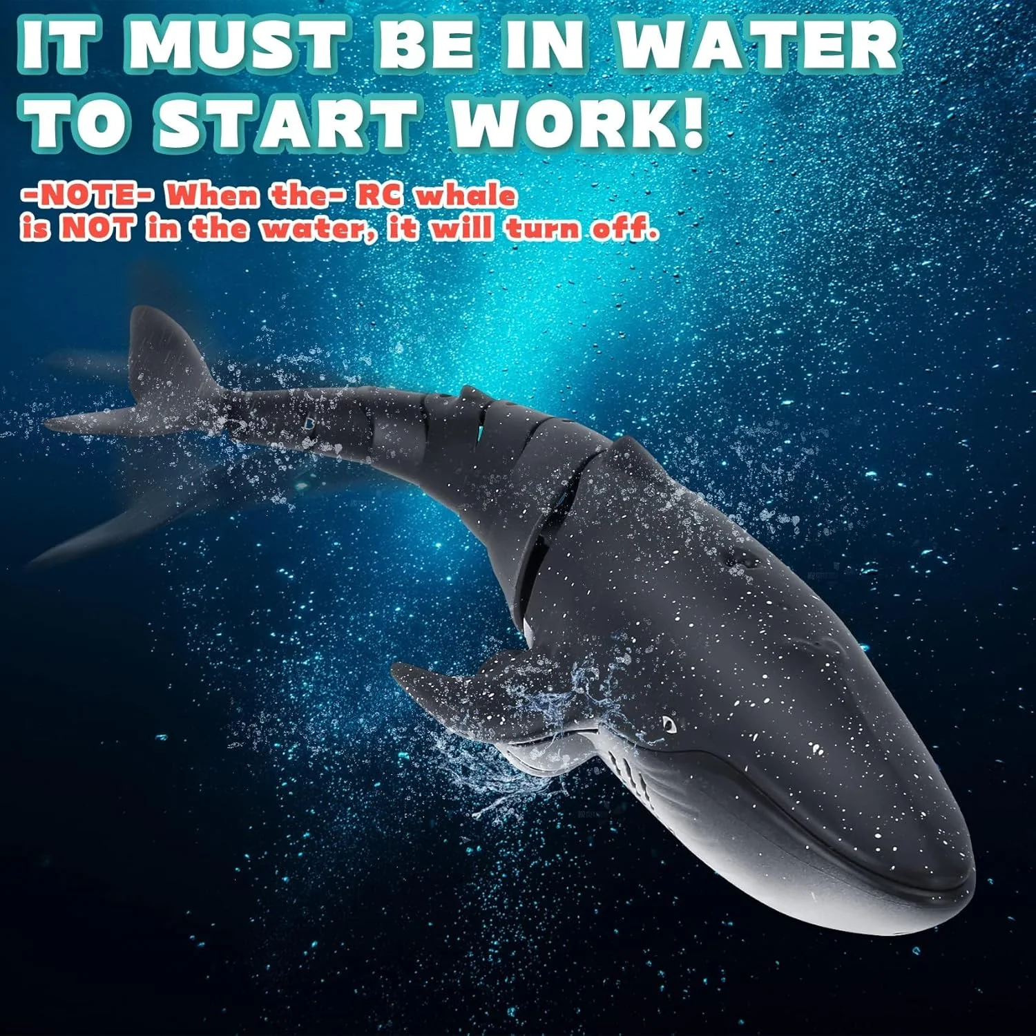 نهنگ کنترلی KASTWAVE - اسباب بازی استخر RC شبیه سازی شده 2.4G، اسباب بازی آبی قایق RC در فضای باز برای پسران و دختران