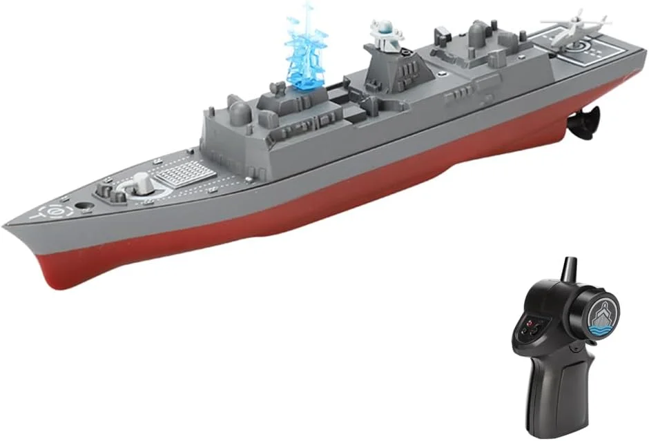 مدل کشتی جنگی اسباب بازی مینی ناو جنگی شبیه سازی شده با سرعت بالا و ضد آب با کنترل از راه دور 2.4Ghz (مدل C)