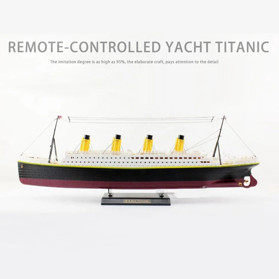 مدل کشتی کروز تایتانیک الکتریکی RC 3 کاناله با چراغ های LED، مدل قایق موتوری RC 2.4G، مدل کشتی کروز کنترل از راه دور آماده برای بزرگسالان