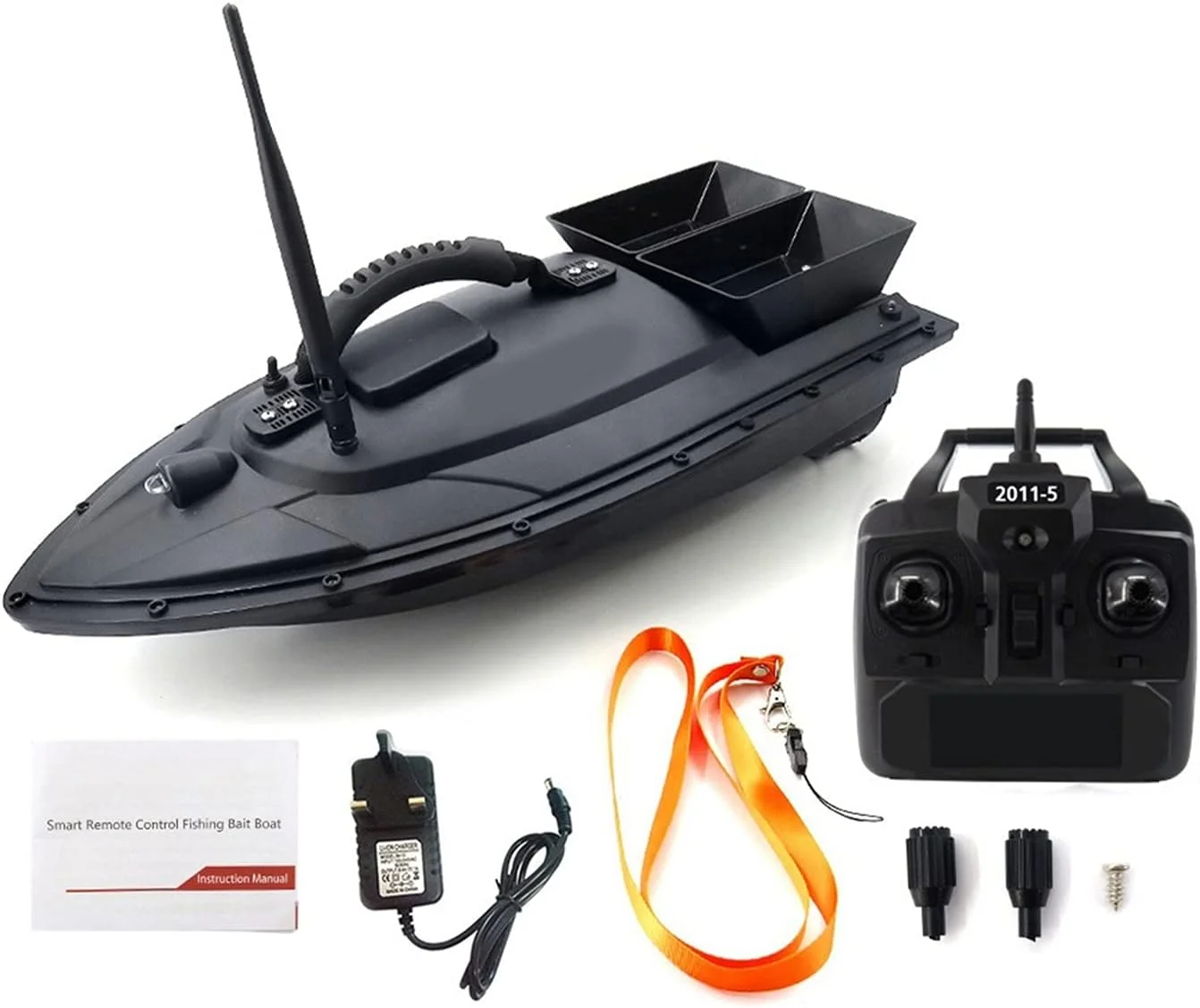 قایق طعمه پاشی ماهیگیری با کنترل از راه دور، ظرفیت 1.5 کیلوگرم، برد 500 متر، مناسب برای ماهیگیری تفریحی (رنگ: EU)