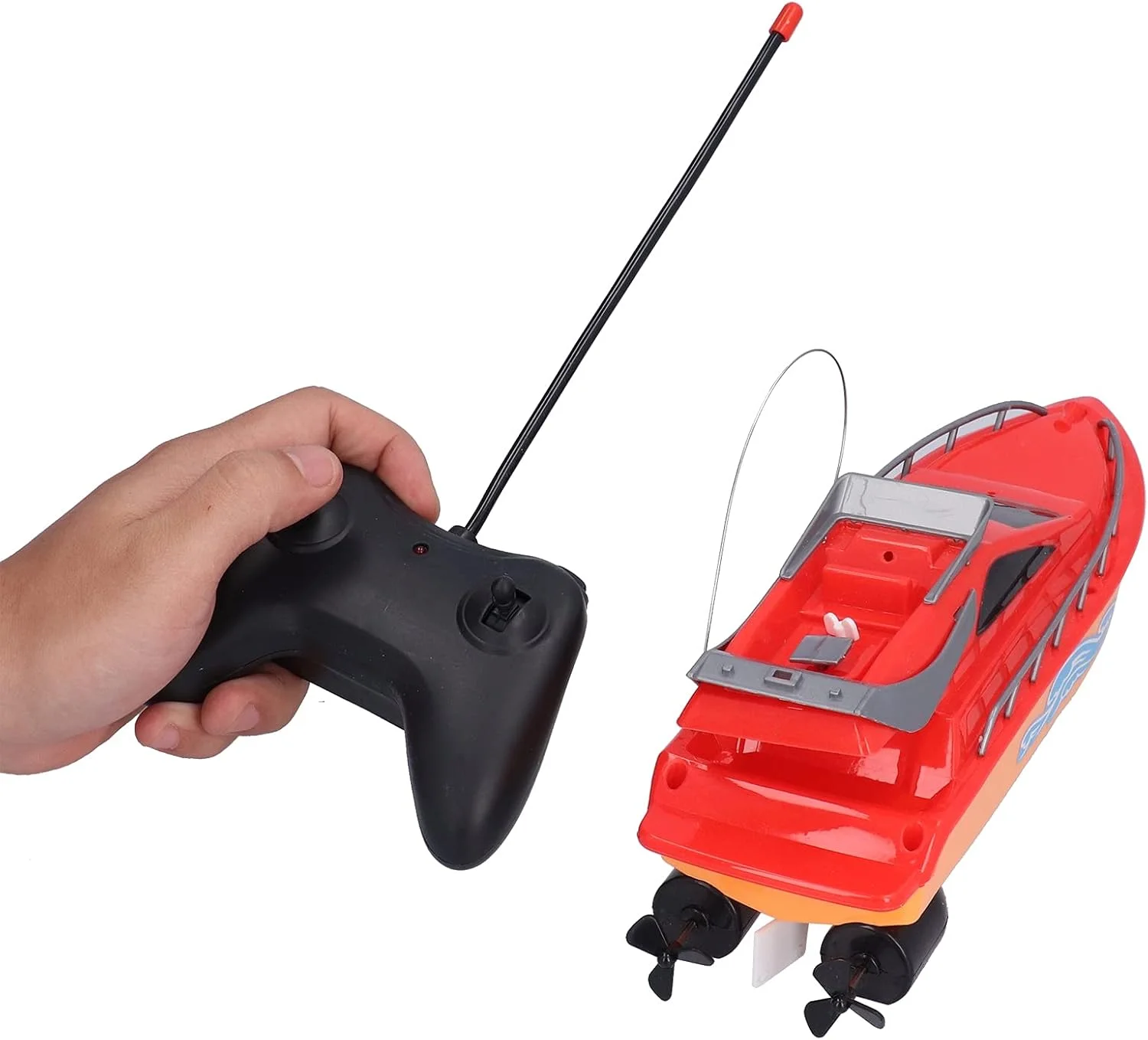 قایق کنترلی مسابقه ای بی سیم با سرعت بالا برای دریاچه و استخر (قرمز)