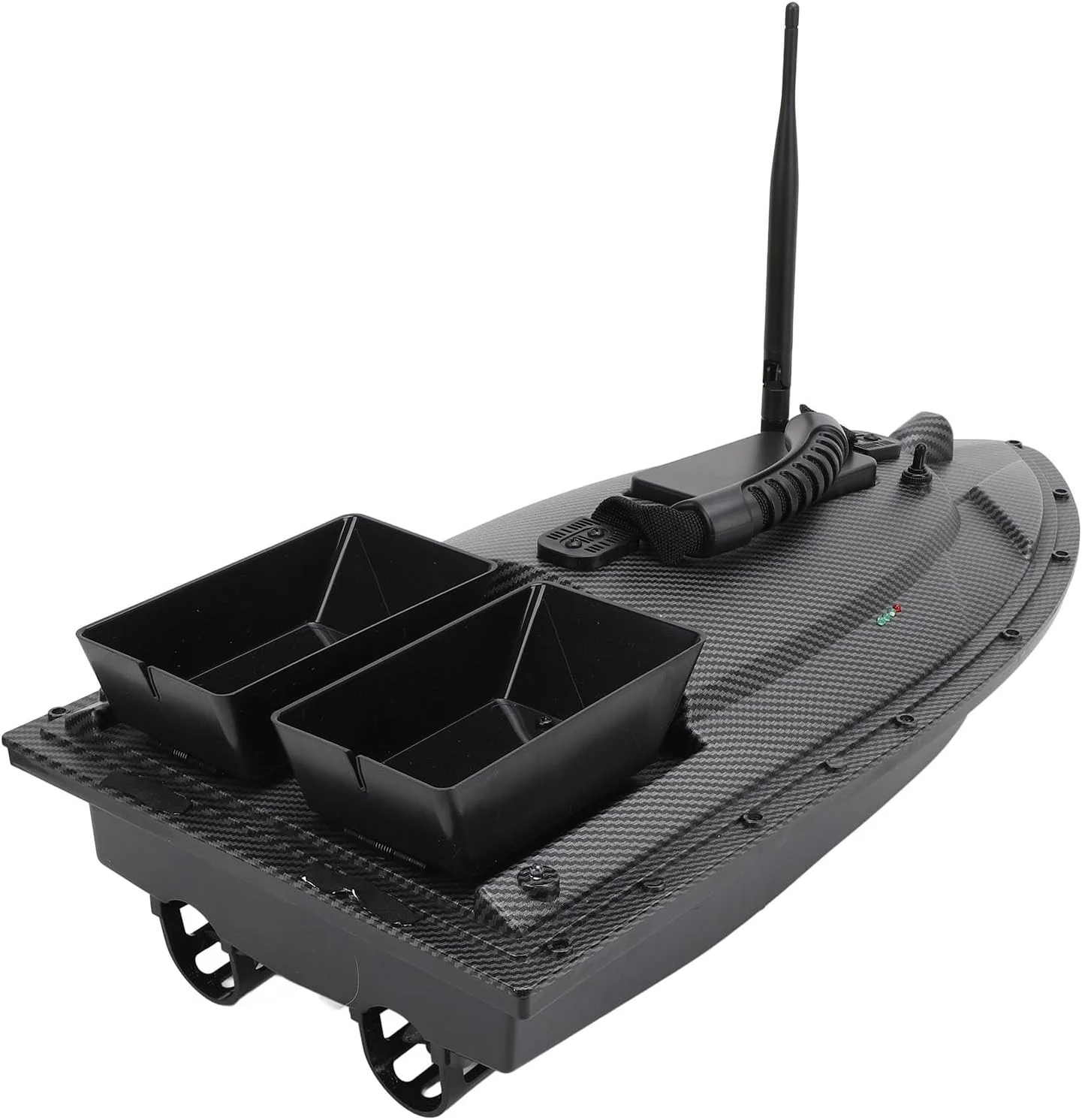 قایق طعمه ماهیگیری کنترل از راه دور Jiawu، موتور دوگانه، GPS، خلبان خودکار، مواد ABS قوی برای استخرها و دریاچه ها با چراغ شب، کنترل از راه دور LCD برای علاقه مندان به فضای باز