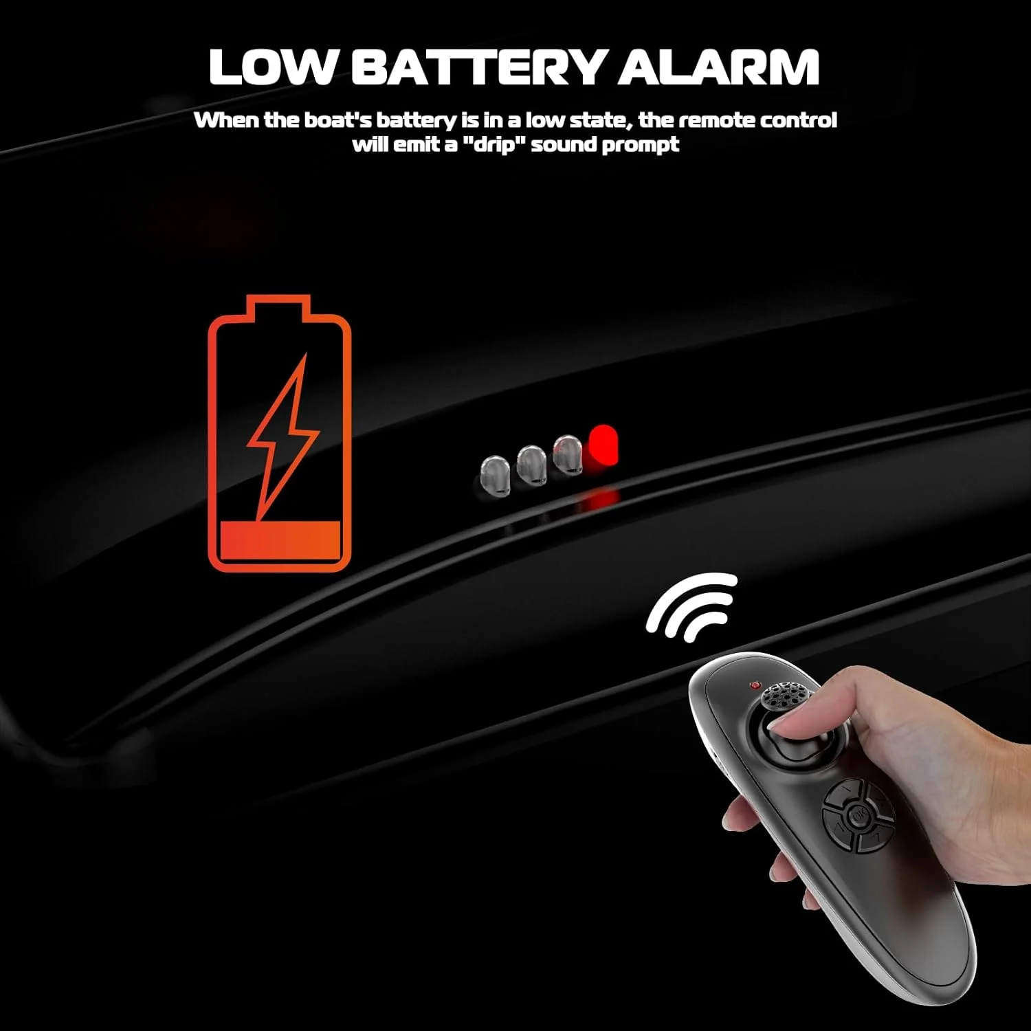 قایق طعمه پاشی برای ماهیگیری کپور - قایق طعمه پاشی ماهیگیری RC با ظرفیت بارگیری 2 کیلوگرم به همراه باتری های اضافی و کیف مخصوص (مشکی)