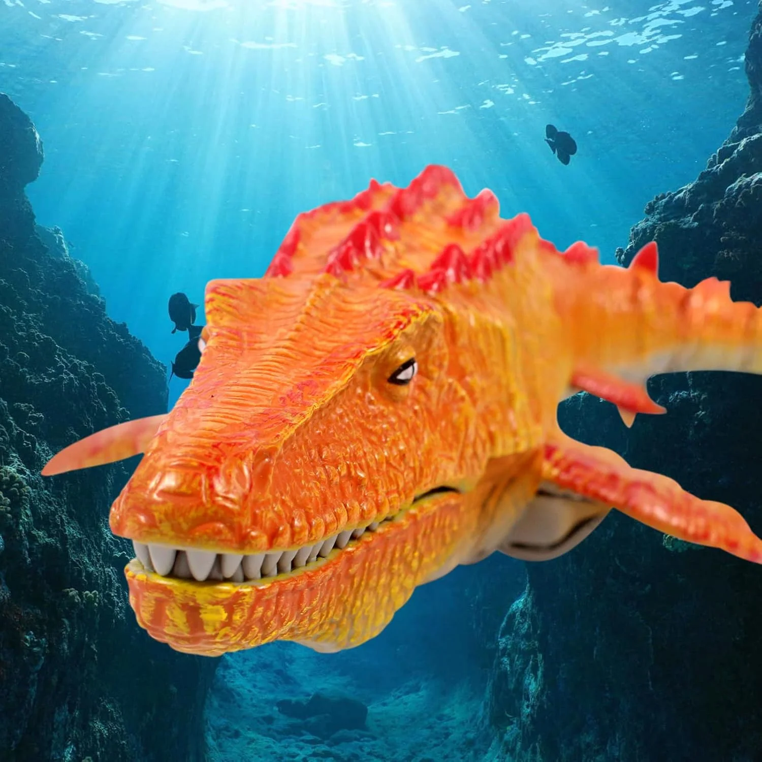 اسباب بازی استخر دایناسور برای کودکان 5-7 سال، اسباب بازی دایناسور آبی موساسور | کنترل از راه دور 2.4G | قایق دینو RC با قابلیت نمایش تک کلیدی، اسباب بازی های غواصی در استخر کوسه با نور و اسپری آب برای پسران و دختران