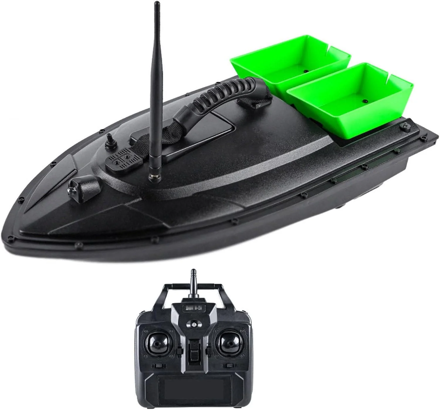 قایق طعمه ماهیگیری، دارای دو مخزن طعمه، چراغ شب هدایت، ظرفیت بارگیری بزرگ 500 متری کنترل از راه دور سبز - 18000mAh قایق طعمه ماهیگیری، دارای دو مخزن طعمه، چراغ شب هدایت، ظرفیت بارگیری بزرگ 500 متری کنترل از راه دور سبز - 18000mAh