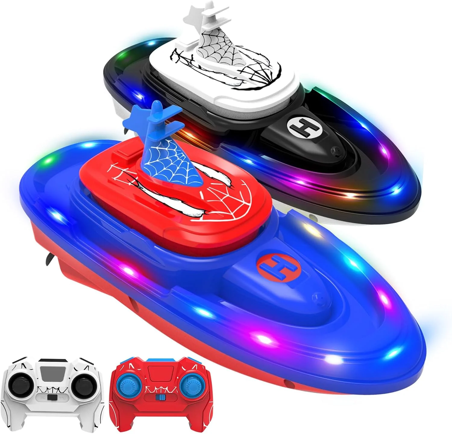 قایق جنگی کنترلی مدل RC، بسته 2 عددی با قابلیت اسپری آب، دارای دو حالت نبرد، چراغ های LED - مناسب استخر، دریاچه، تفریحات فضای باز - هدیه برای پسران، کودکان و بزرگسالان قایق جنگی کنترلی مدل RC، بسته 2 عددی با قابلیت اسپری آب، دارای دو حالت نبرد، چراغ های LED - مناسب استخر، دریاچه، تفریحات فضای باز - هدیه برای پسران، کودکان و بزرگسالان