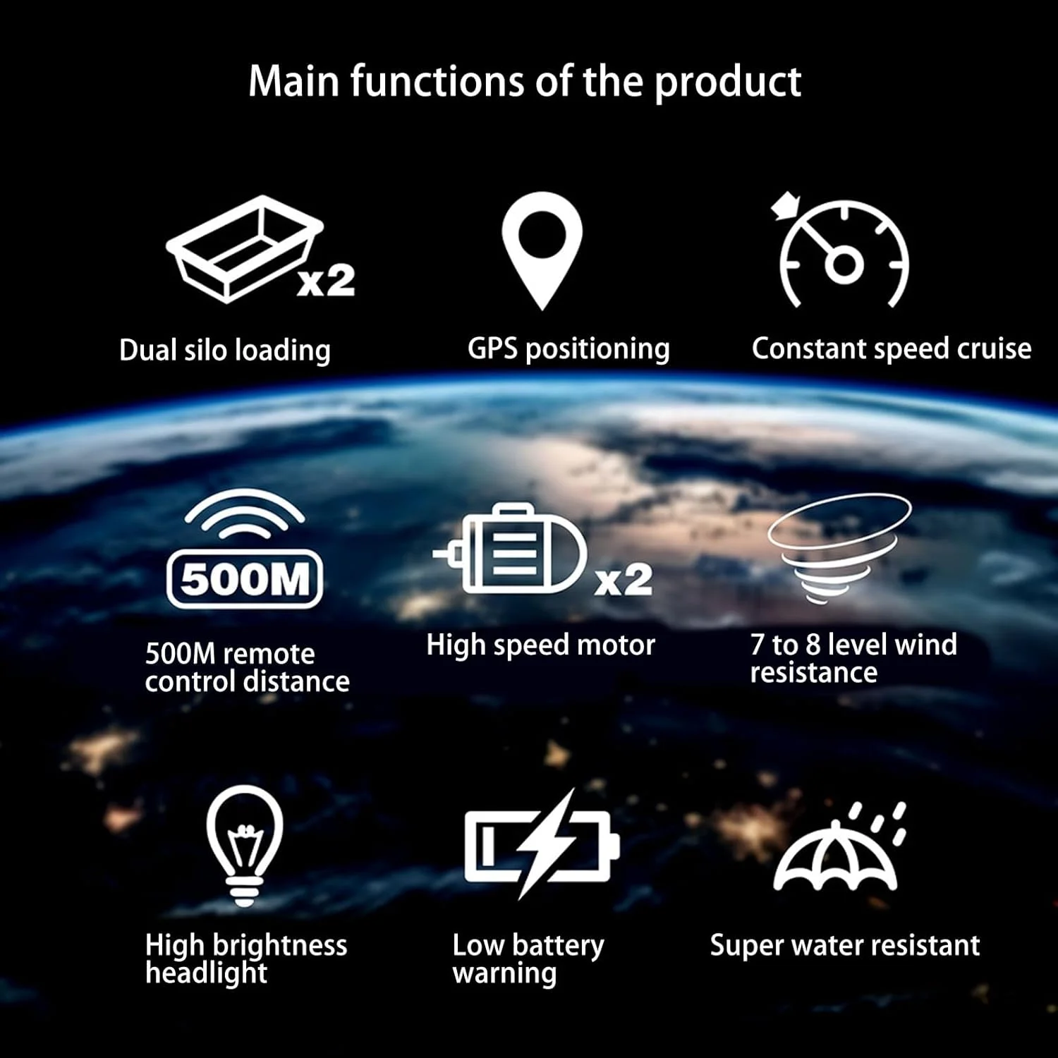 قایق طعمه ماهیگیری کنترل از راه دور Fabater، موتور دوگانه، GPS، خلبان خودکار، جنس ABS قوی برای استخرها و دریاچه ها با چراغ شب، کنترل از راه دور LCD برای علاقه مندان به فضای باز