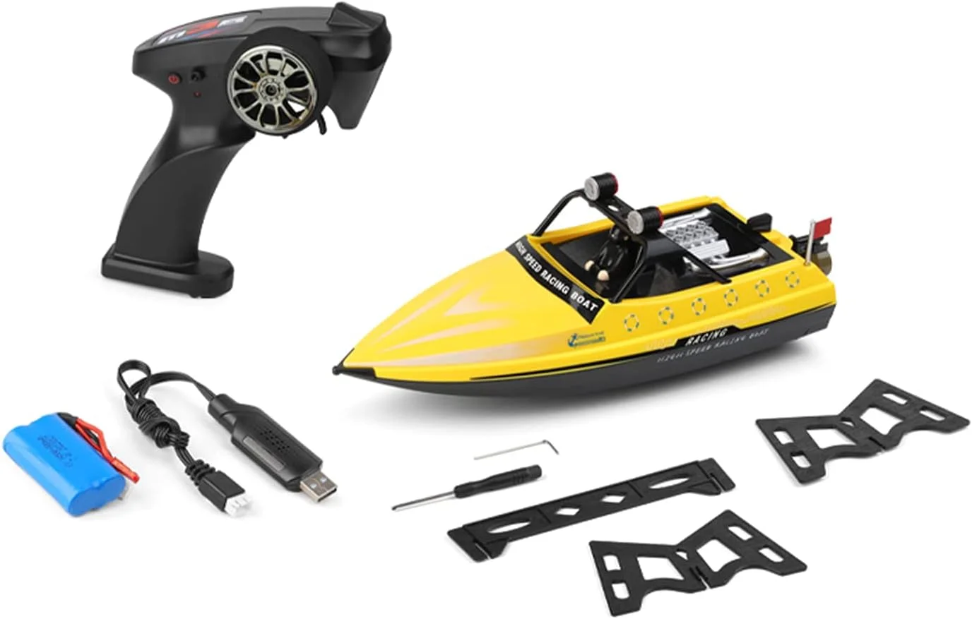 قایق کنترلی Eacam WL917 با فرکانس 2.4 گیگاهرتز، قایق جت کنترلی با سرعت 16 کیلومتر بر ساعت، هدیه ای برای کودکان، بزرگسالان و پسران به همراه کیف نگهداری