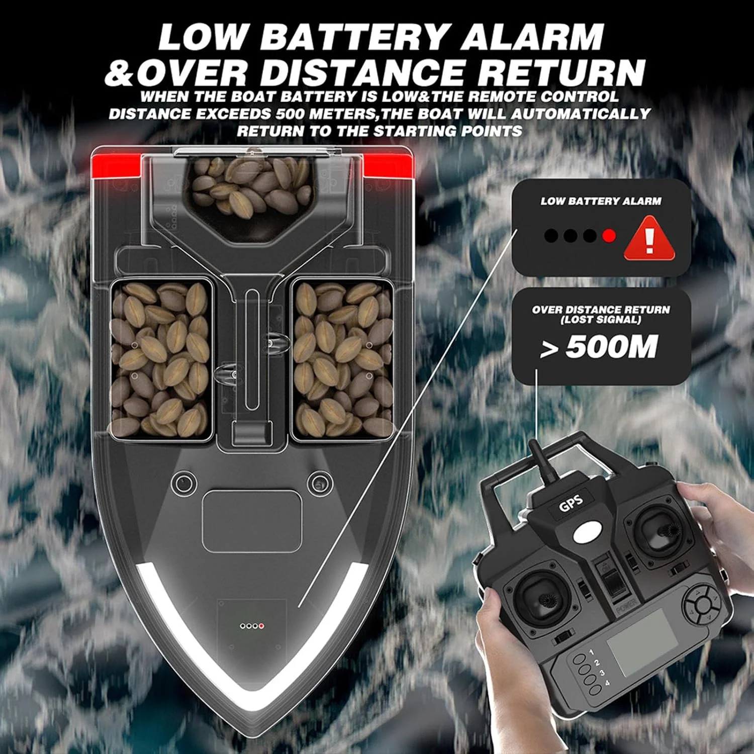 قایق طعمه ماهیگیری آرسی Elprico، قایق طعمه ماهیگیری آرسی با برد 500 متر و سرعت بالا