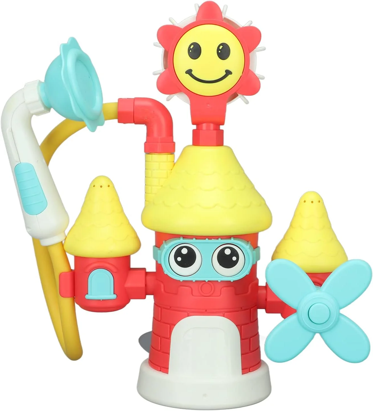 اسباب بازی حمام کودک طرح قلعه با سر دوش آبپاش و فنجان مکش