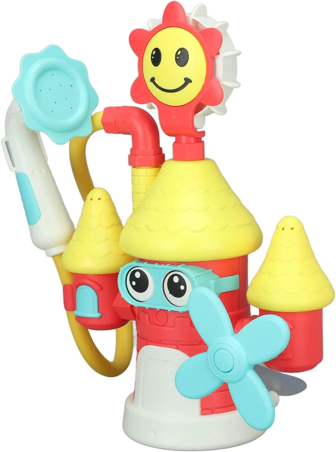 اسباب بازی حمام کودک طرح قلعه با سر دوش آبپاش و فنجان مکش