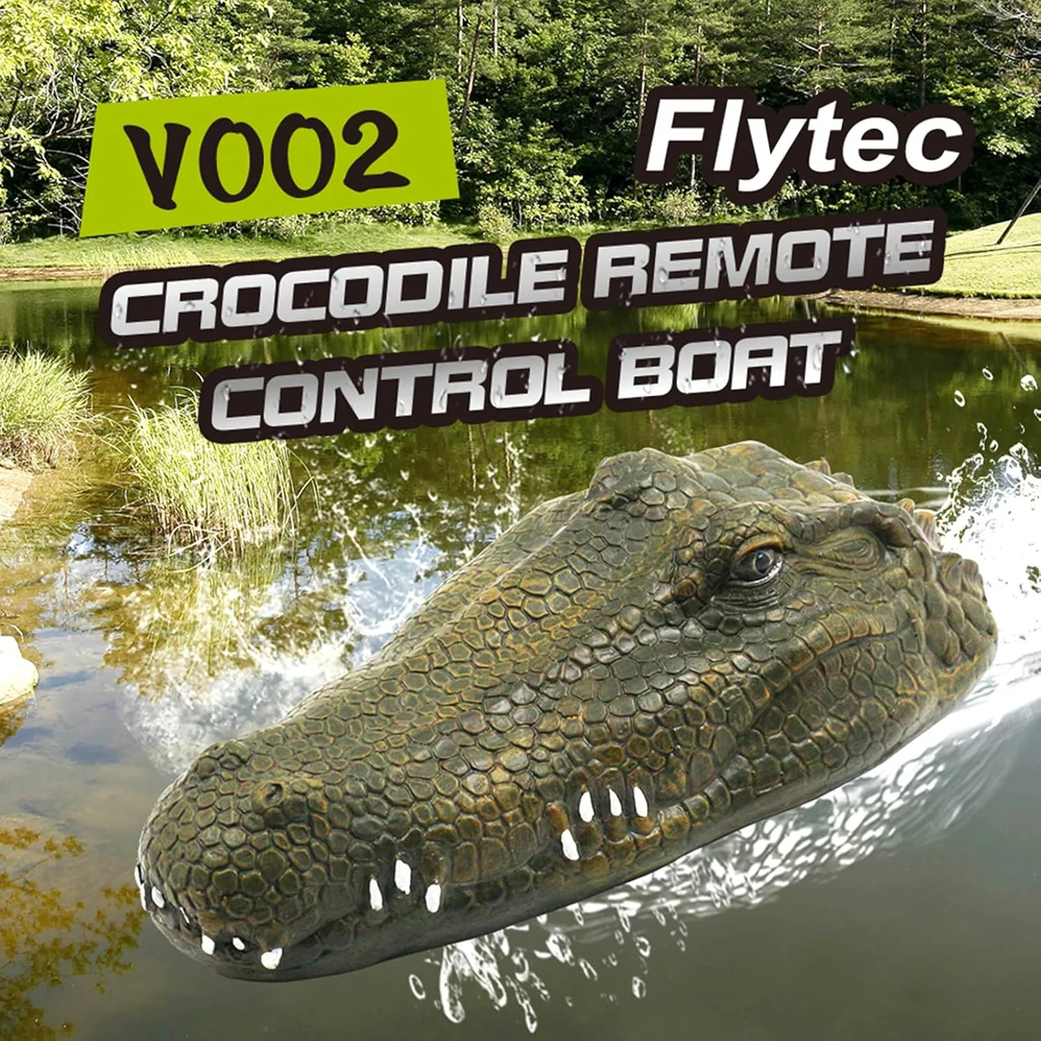 قایق کنترلی سر متحرک Denash، 2.4 گیگاهرتز، برد 30 متری، قایق شناور پرسرعت برای استخرها، پارک ها و دریاچه ها (سبز)