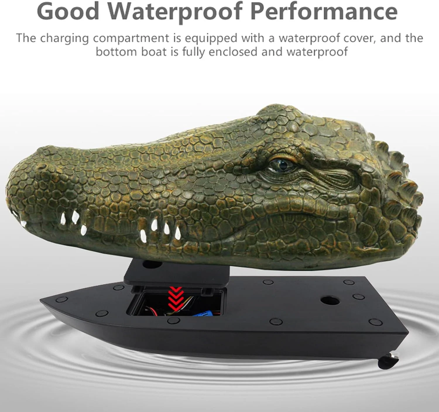 قایق کنترلی سر متحرک Denash، 2.4 گیگاهرتز، برد 30 متری، قایق شناور پرسرعت برای استخرها، پارک ها و دریاچه ها (سبز)