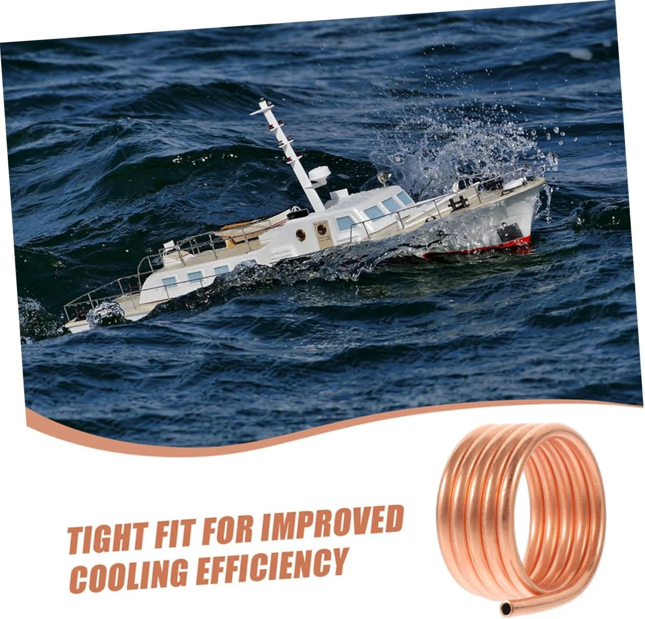 حلقه خنک کننده آبی مسی Supvox برای موتور براش قایق کنترلی، ژاکت خنک کننده موتور خنک شونده با آب، خنک کننده موتور برای مدل های قایق، اتلاف حرارت موثر، نصب آسان