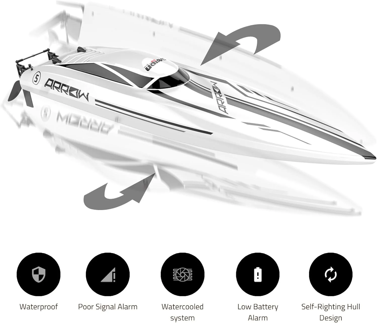 قایق کنترلی بدون جاروبک Cheerwing 25 اینچی با سرعت بالا 30 مایل در ساعت، قایق مسابقه ای بزرگ با کنترل از راه دور برای بزرگسالان